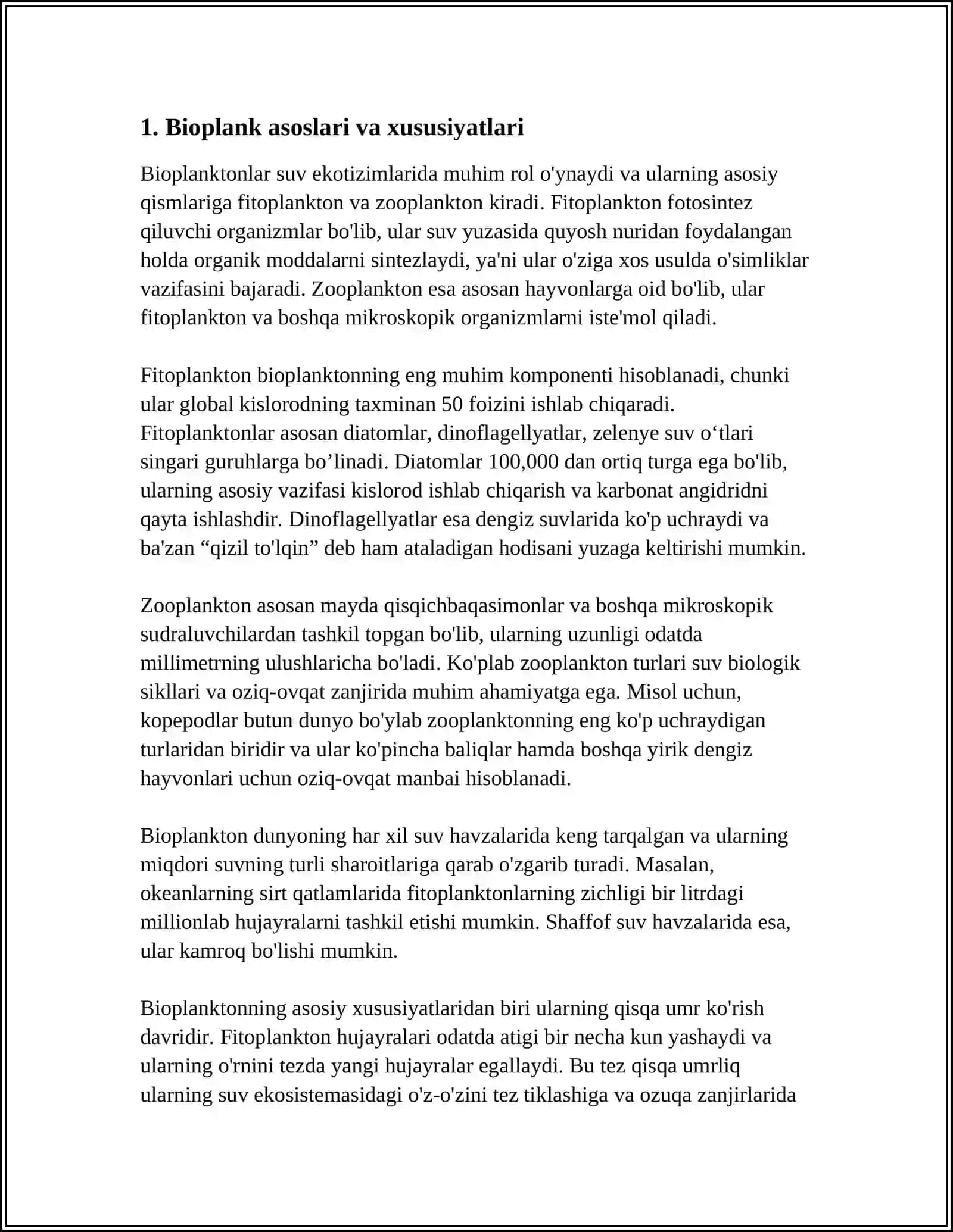 MUSTAQIL ISH Mavzu: BAKTERIYALARNING BIOPLENKASI 3