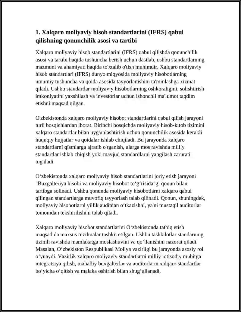 Xalqaro moliyaviy hisob standartlarini (IFRS) qabul qilish 3