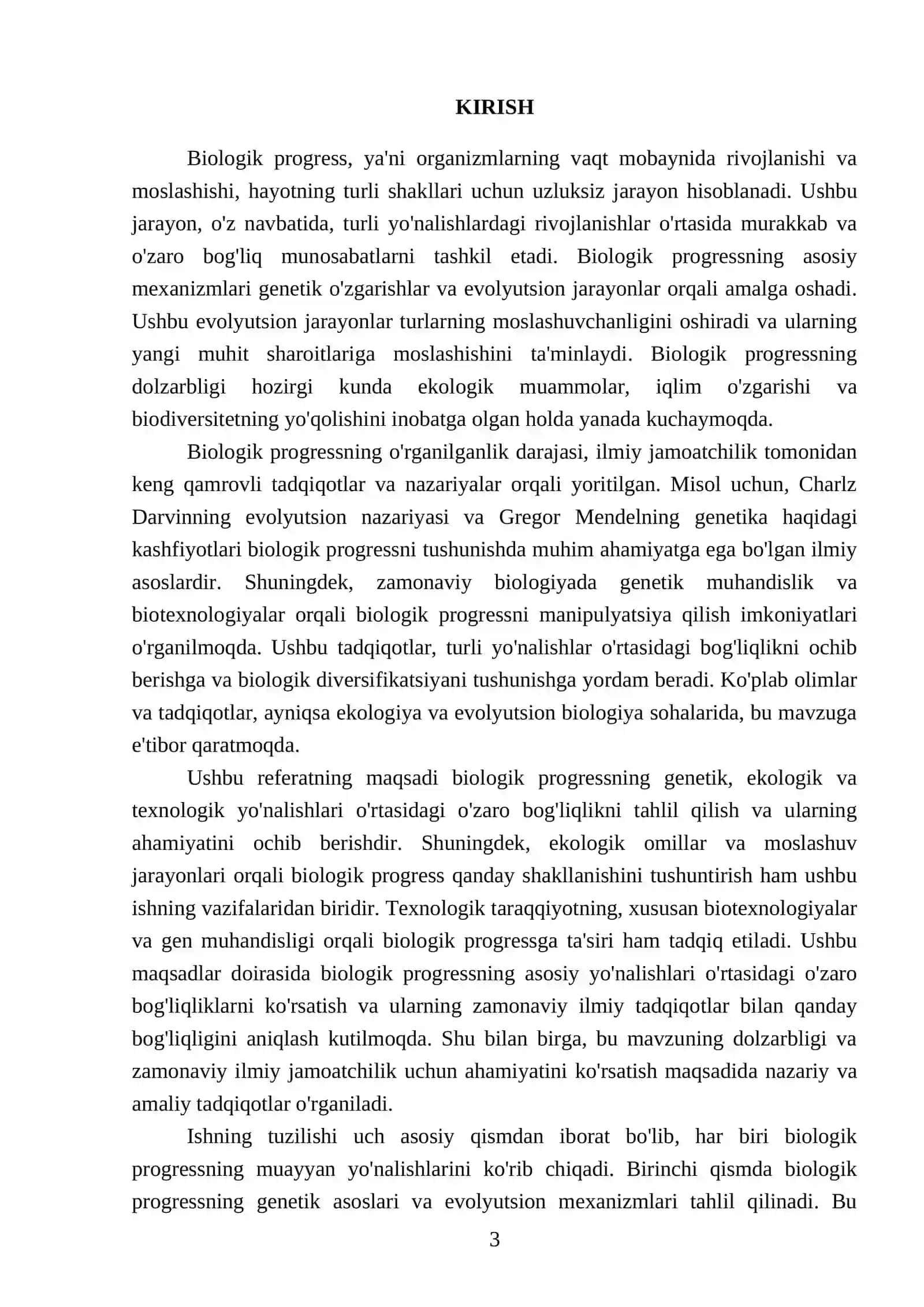 Biologik progressning turli yo'nalishlari o'rtasidagi o'zaro bog'liqlikligi 3