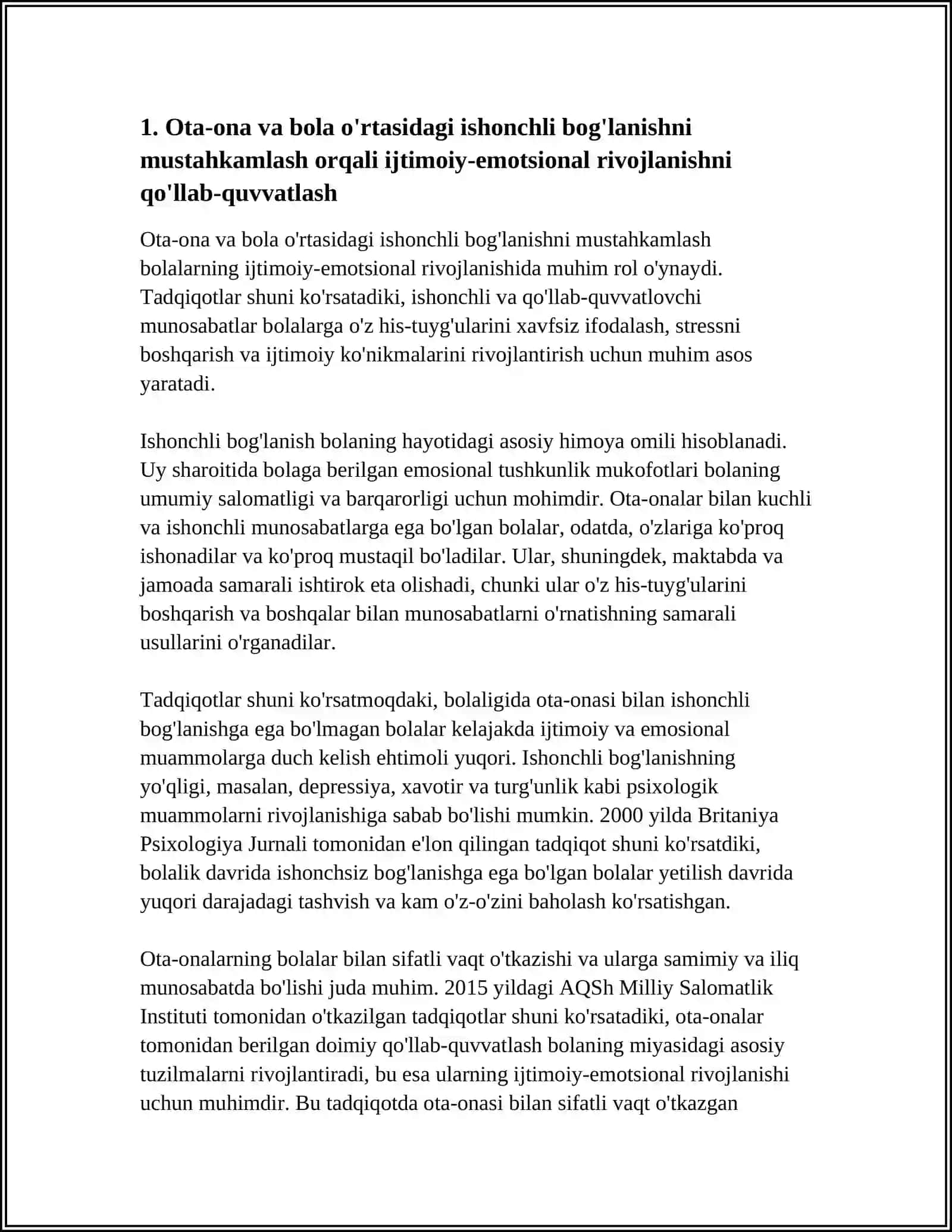ILK YOSHDAGI BOLALARDA IJTIMOIY EMOTSIANAL RIVOJLANISHNI QÕLLAB QUVATLASH YÕLLARI 3