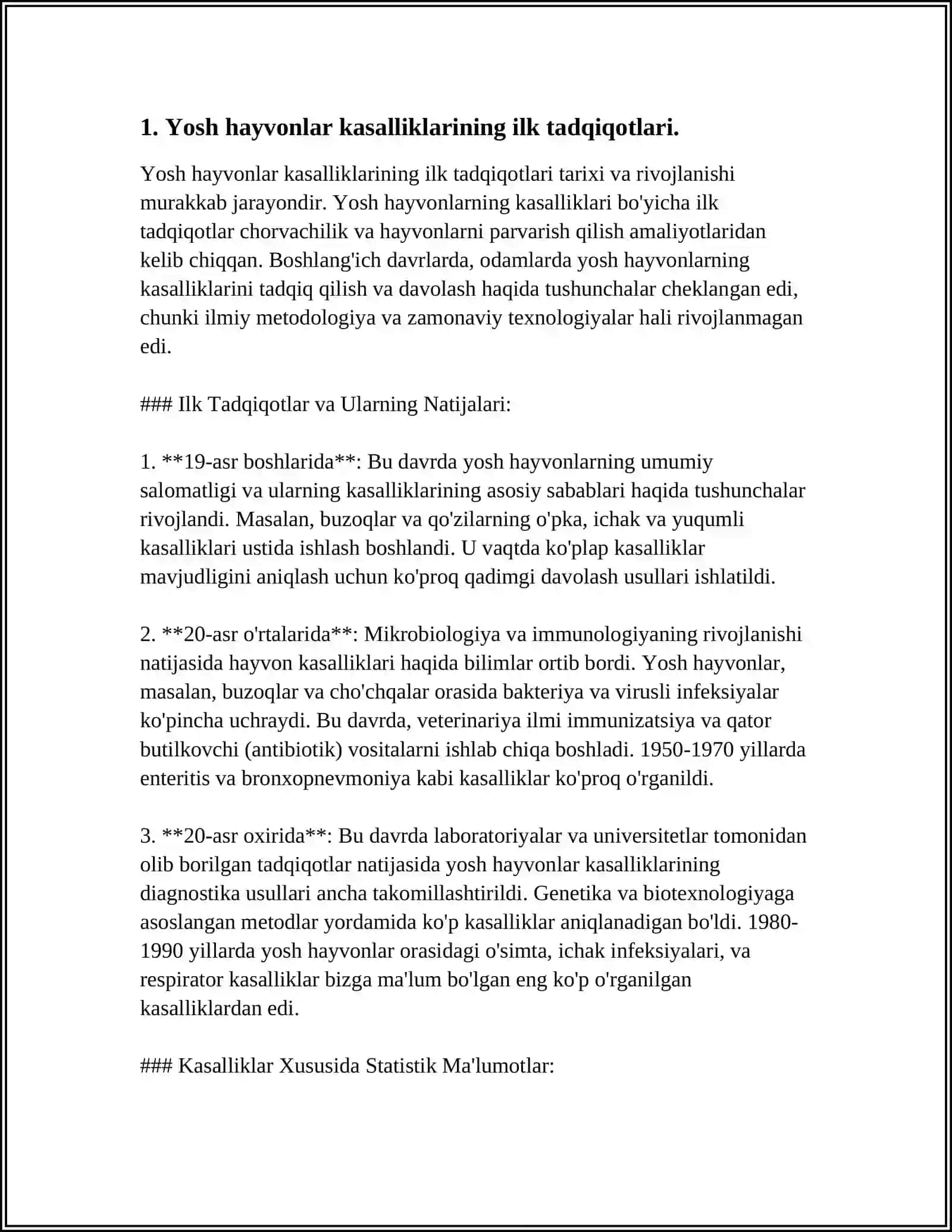 YOSH HAYVONLAR KASALLIKLARI FANINING RIVOJLANISH TARIXI 3
