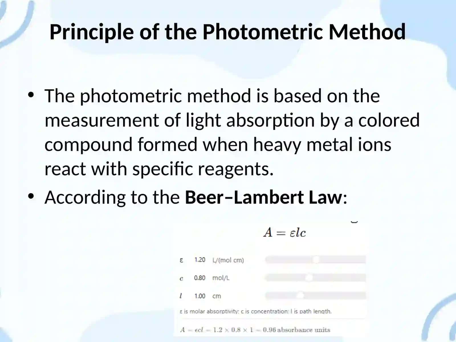 Photometric determination of heavy metals 3