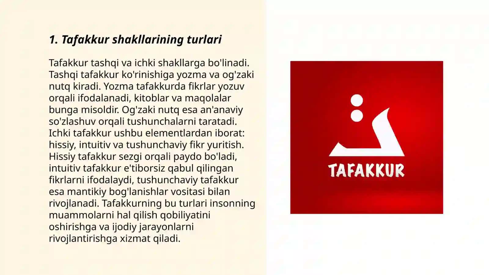 Tafakkur shakllari 3