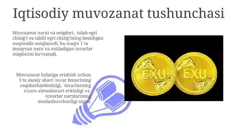 Iqtisodiy muvozanat,uni ta'minlash shart sharoitlari va aniqlash usullari 3