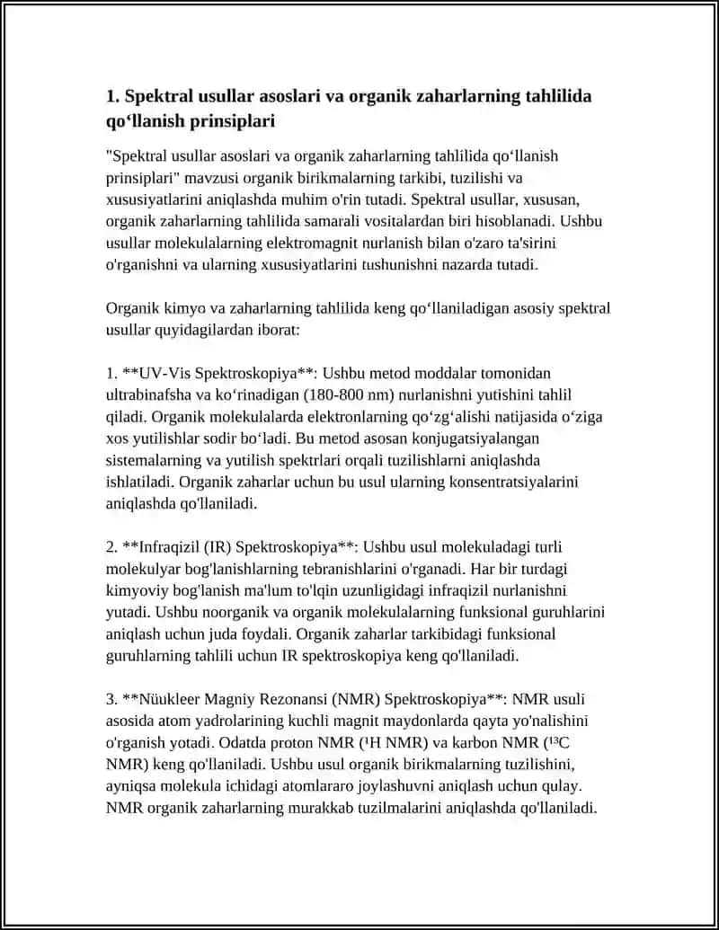 ORGANIK ZAHARLARNING TAHLILIDA SPEKTRAL USULLARNI GO'LLASH 3