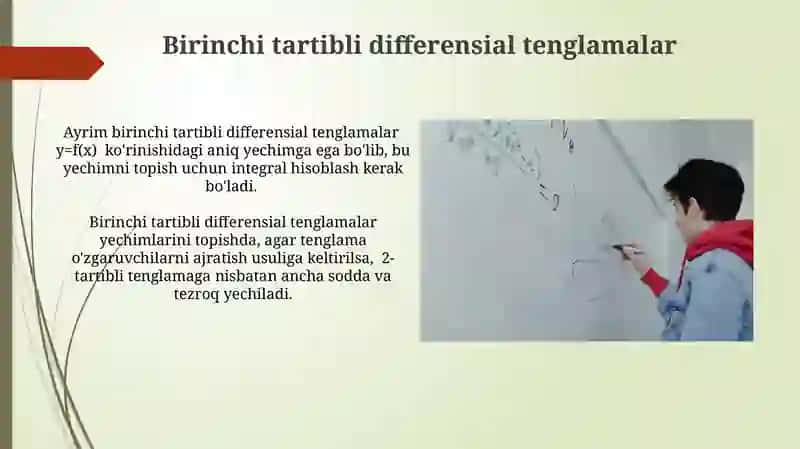 Birinchi tartibli differensial tenglamalar 3