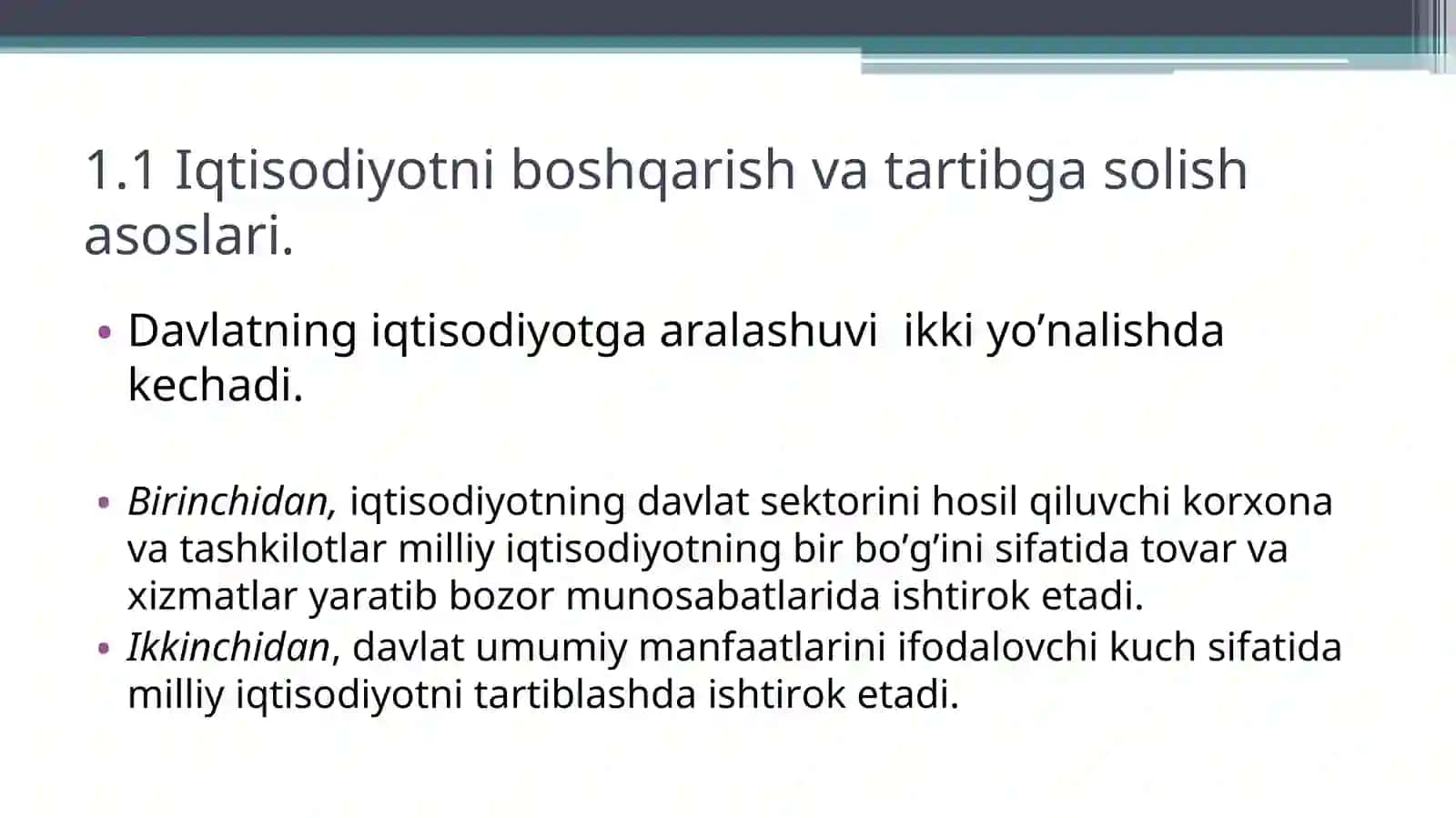 Iqtisodiyotni davlat tomonidan boshqarishning nazariy asoslari 3
