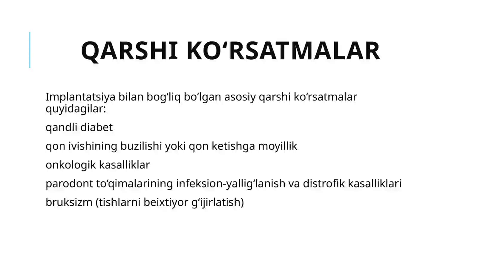 Implantatlarga protezlashning zamonaviy yo’nalishlari va istiqbollari. 3