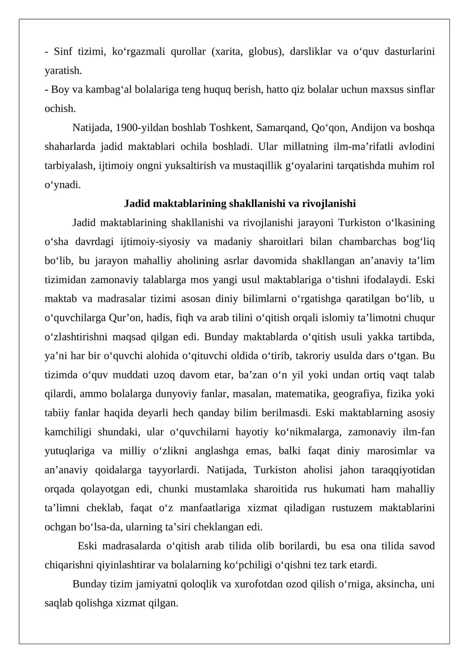 Jadid maktablari ochilishida Munavvarqori Abdurashidxonovning o‘rni va roli. 3