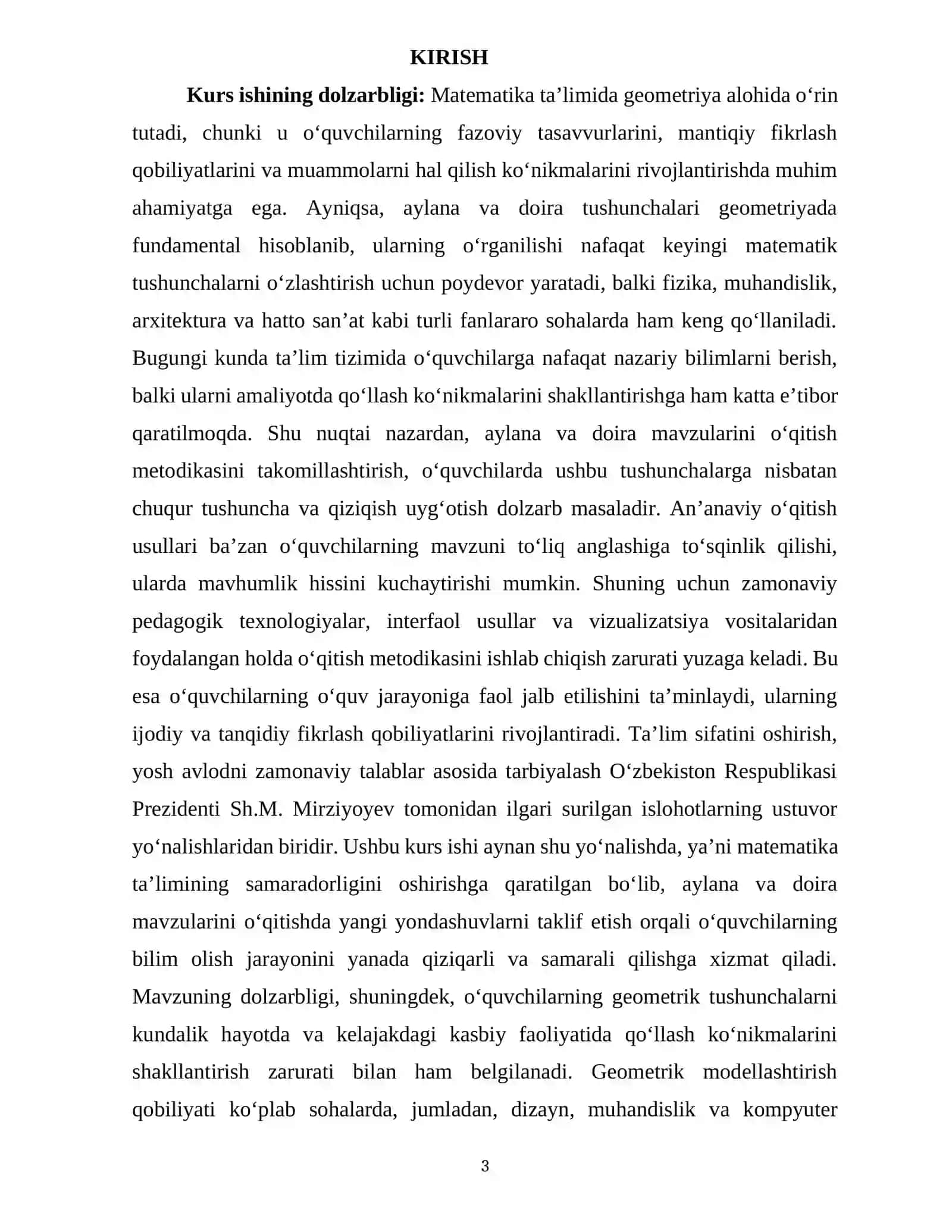 Aylana va doirani o’qitish metodikasi 3