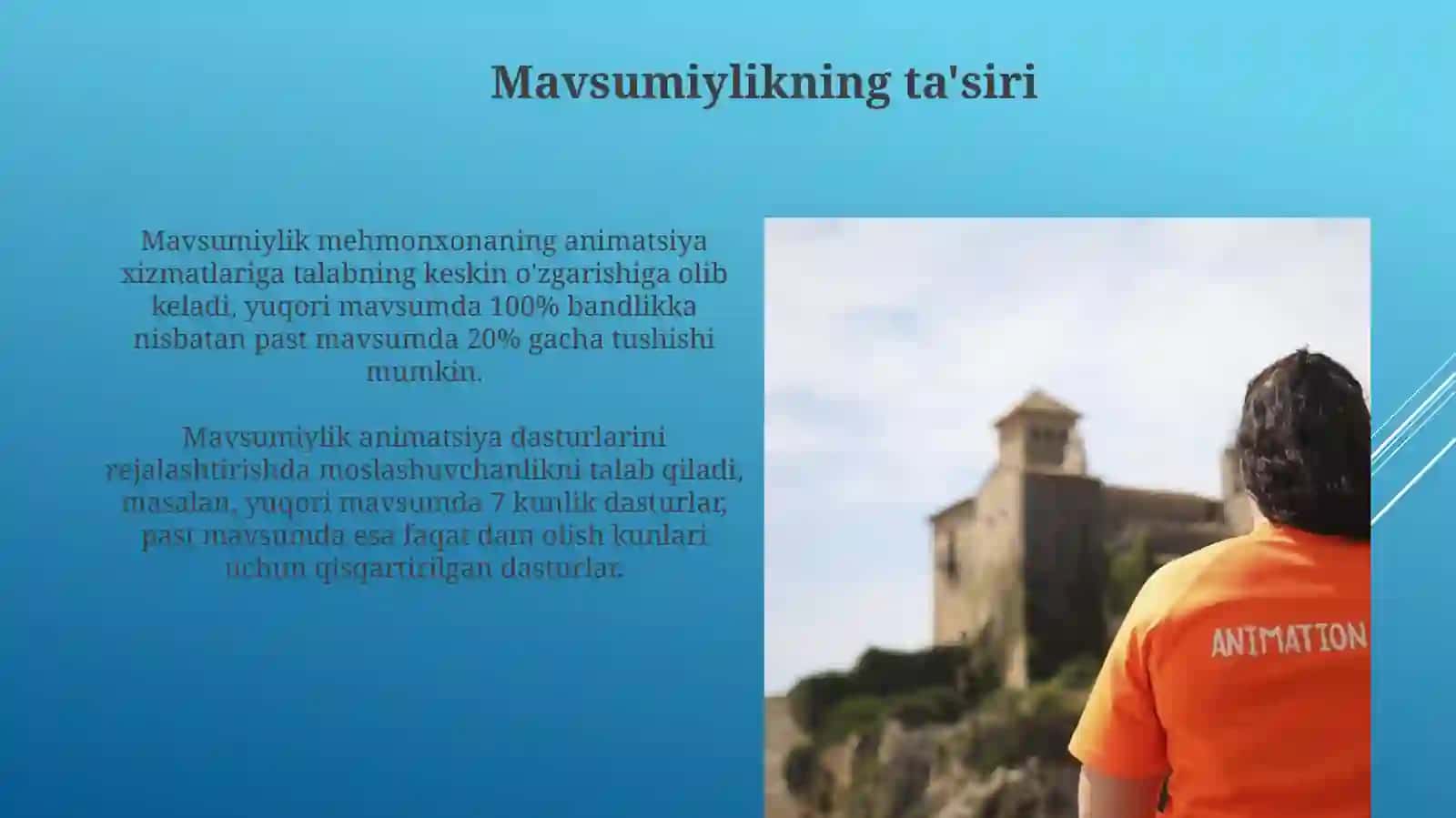 Mavsumiy mehmonxonalarda animatsion xizmatlarni tashkil etish xususiyatlari 3