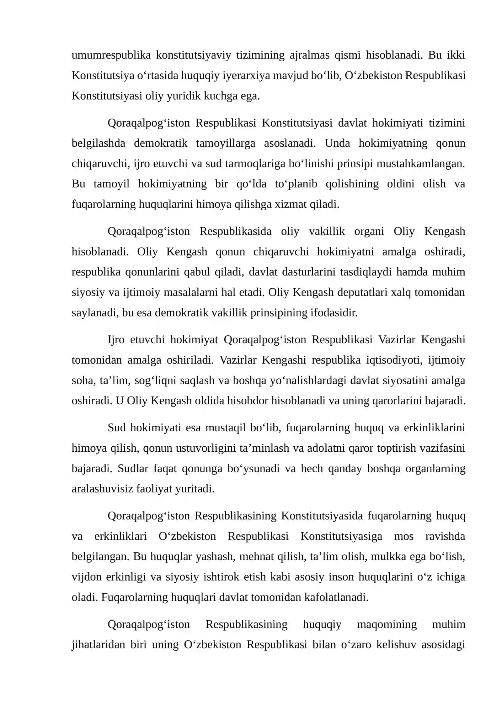 Qoraqalpogʻiston Respublikasi Konstitutsiyasi va davlat tuzilishi 3