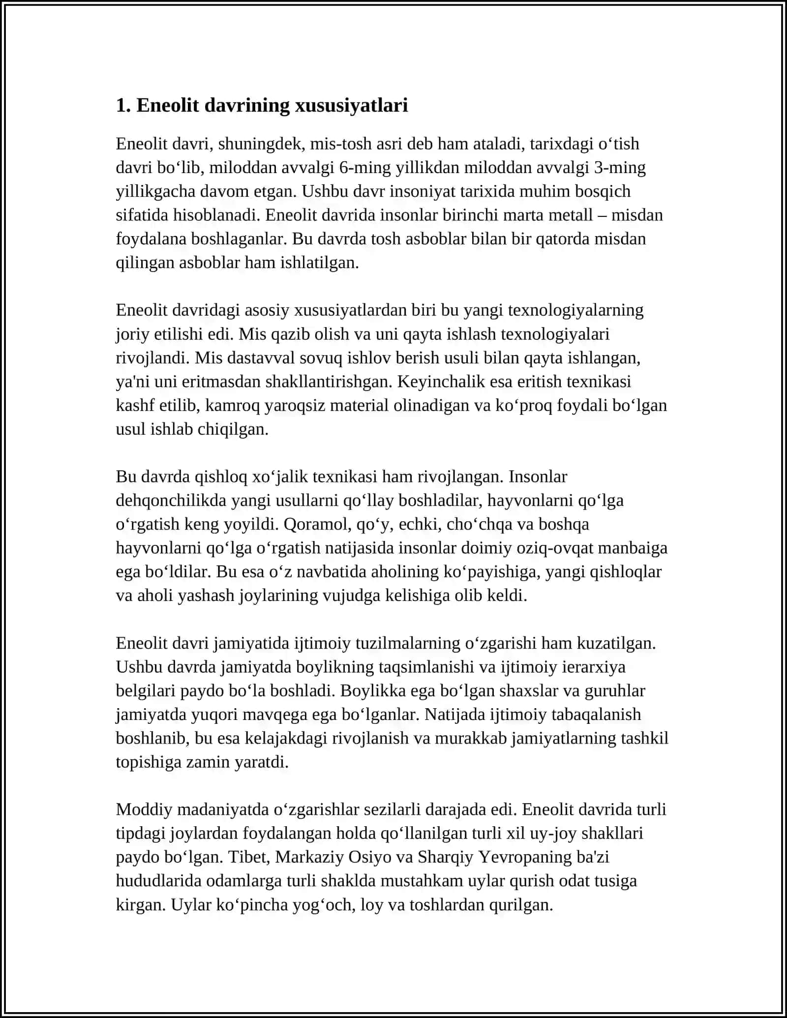 ENEOLIT VA BRONZA DAVRI QUYI AMUDARYO XAVZASI MANBA SHUNOSLIGI 3