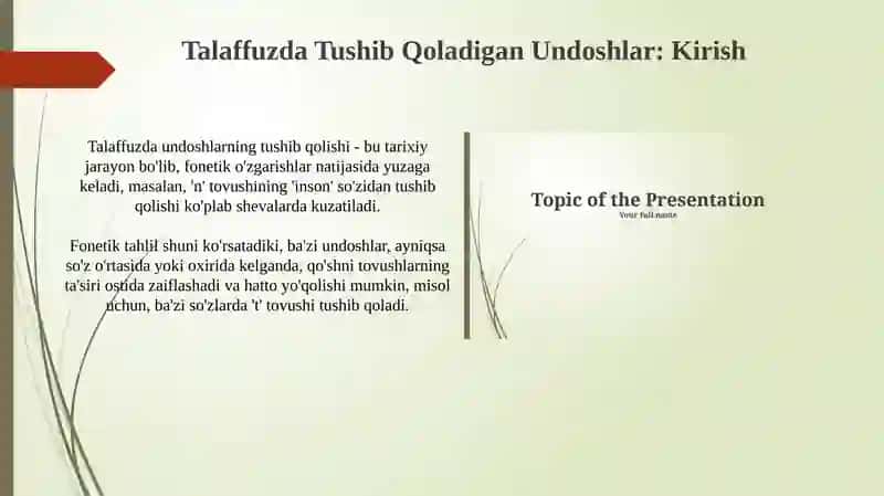 Talaffuzda Tushib Qoladigan Undoshlar 3