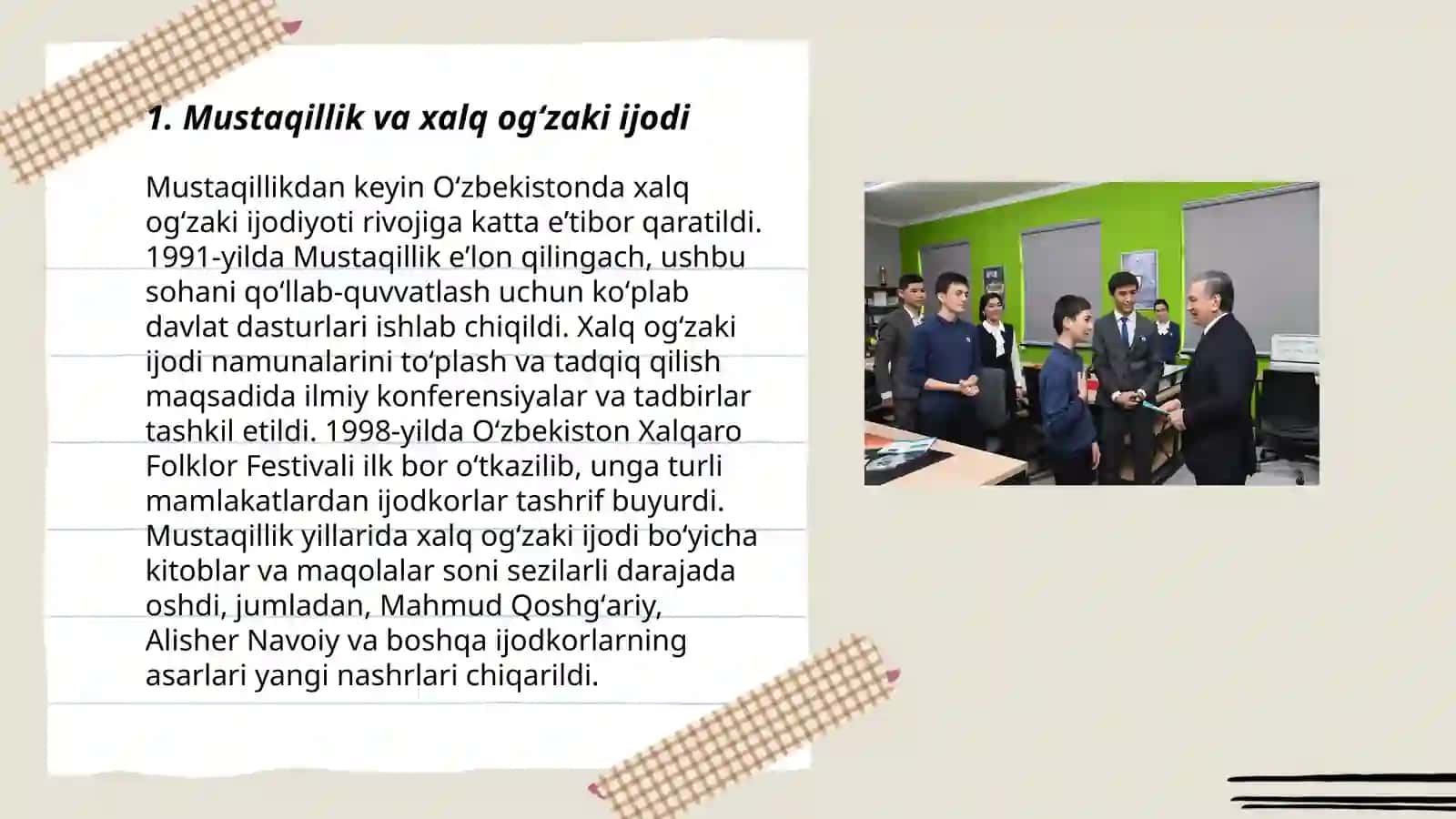 Mustaqillik sharofatida xalq ogʻzaki ijodining davlat maqomiga erishuvi 3