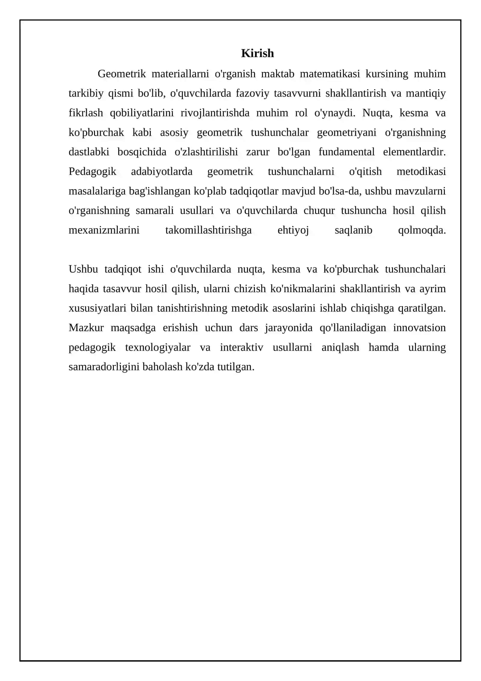 Geometrik materiallarni o'rganish metodlari 3