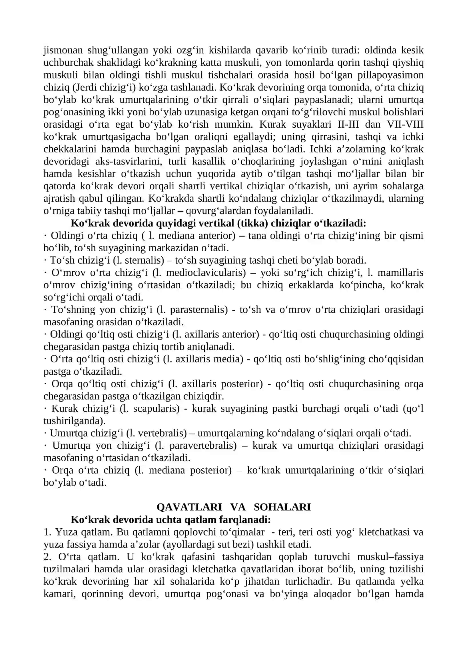 KO‘KRAK DEVORI, PLEVRA VA O‘PKALARNING TOPOGRAFIK ANATOMIYASI 3