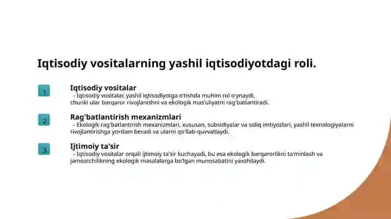 Iqtisodiy vositalar va yashillik 3