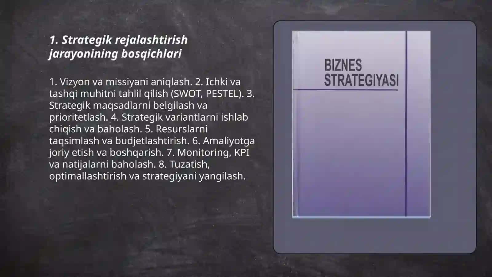 Biznes strategiyasini shakllantirish jarayoni 3