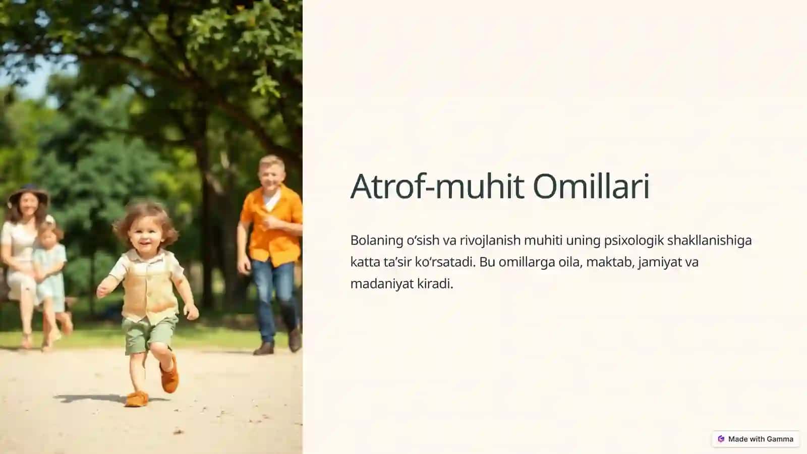 Bolaning Psixologik Rivojlanishiga Taʼsir Etgan Omillar 3