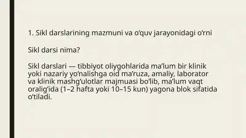 Tibbiyot oliygohlarda sikl darslarni otish metodikasi. 3