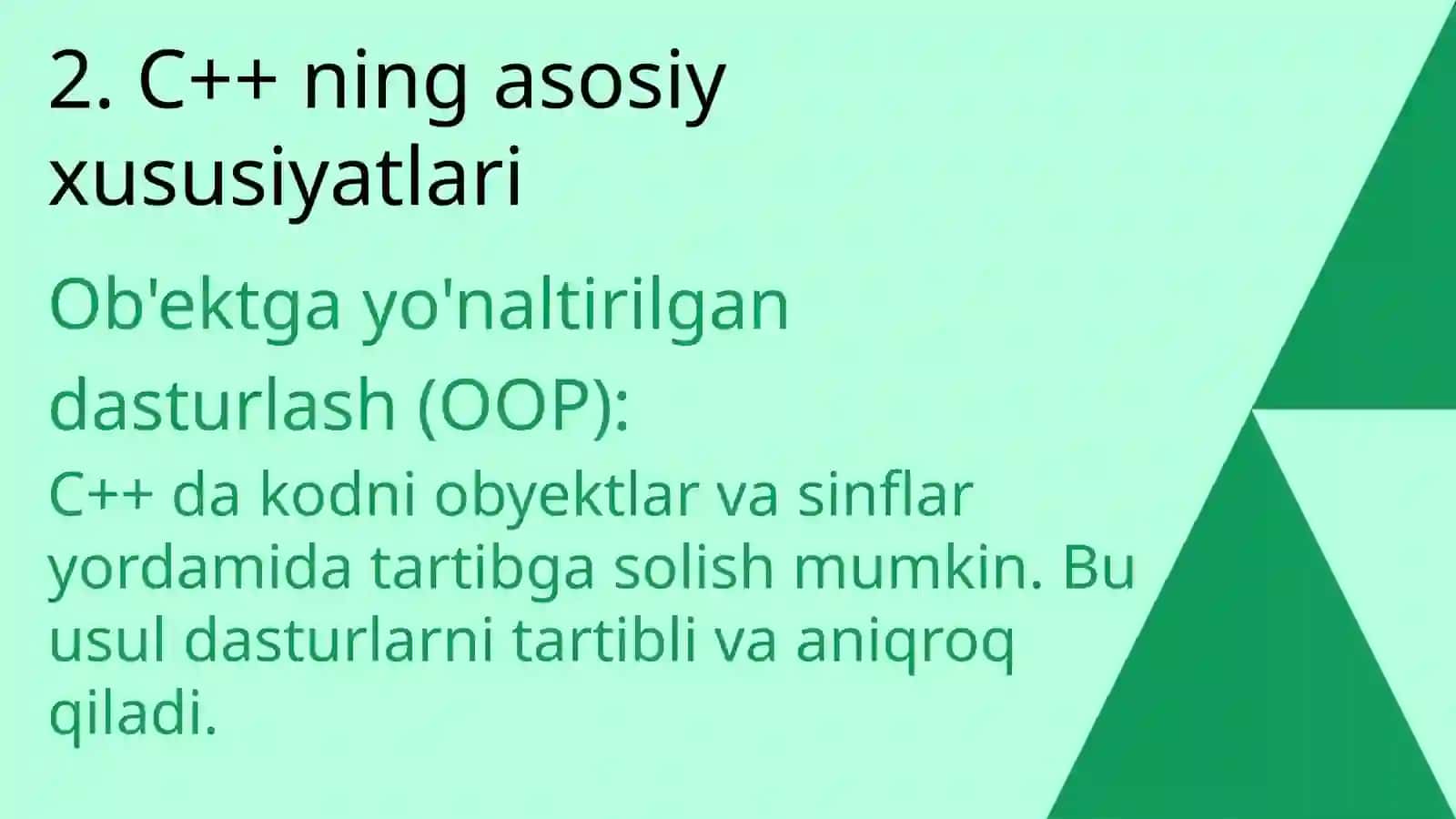 C++ Dsturlash tili va uning xususiyatlarini o’rganish 3