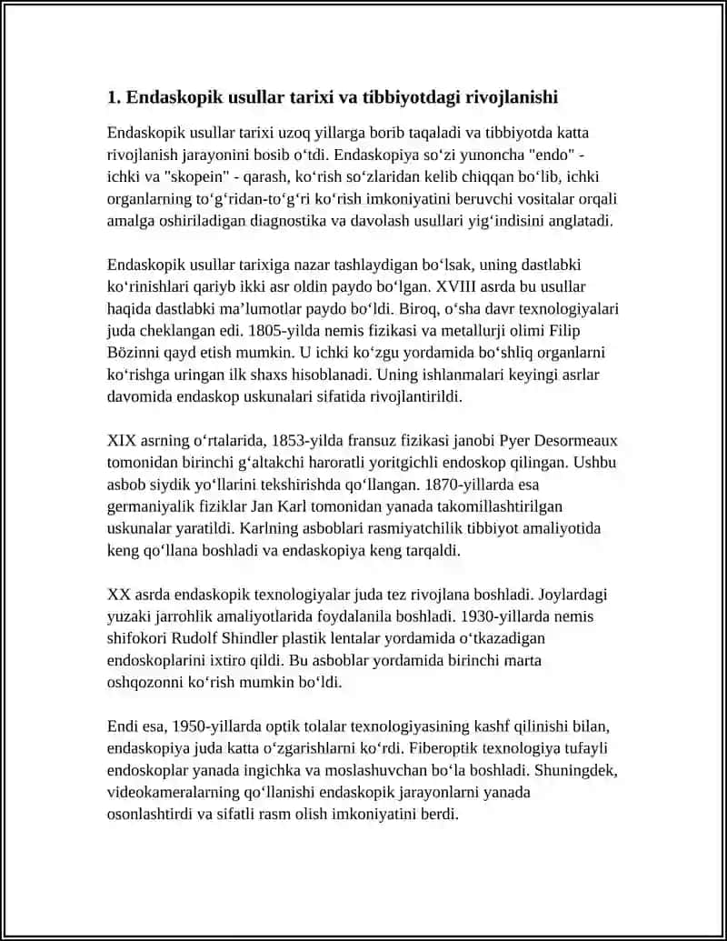 TIBBIYOTDA ENDASKOPIK USULLARNING QOLLANILISHI 3
