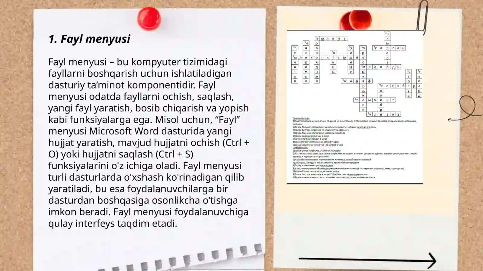 Word matn muharririda Glavniya menyusidan foydalanish 3