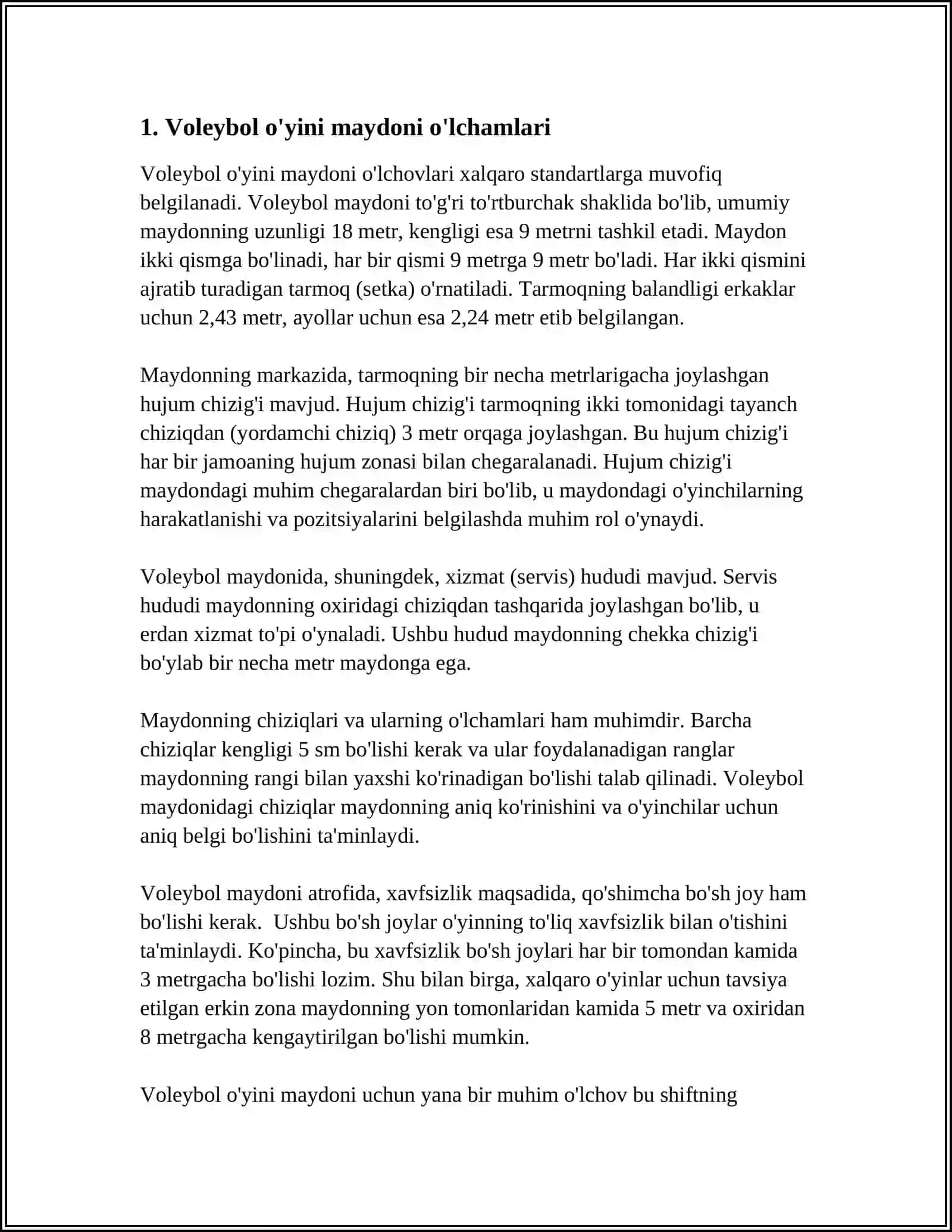 SPORT O'YINLARI VOLEYBOL O'YIN QOIDALARI 3