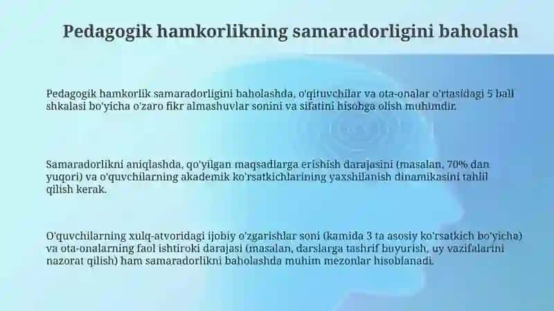O'qituvchilar O'quvchilarning ota-onalari bilan olib boradigan ishlari, shakl va metodlari 3