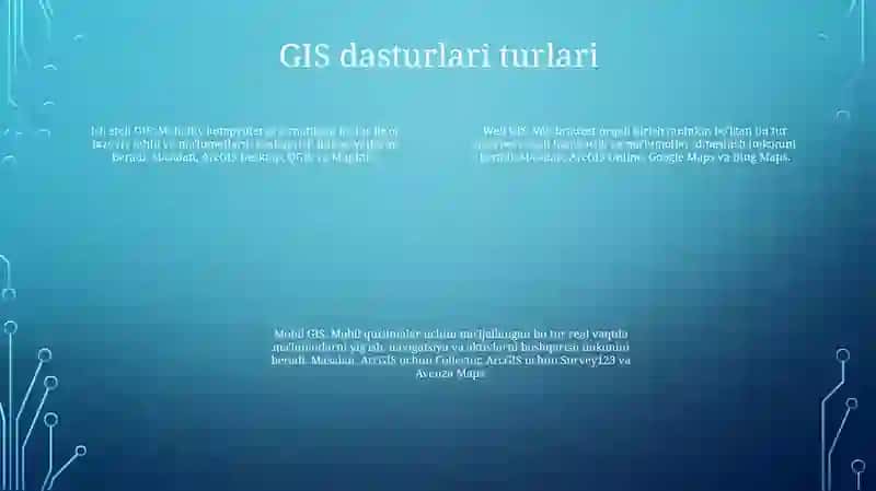 Geoinformatsion Tizimlarning Dasturiy Vositalari 3