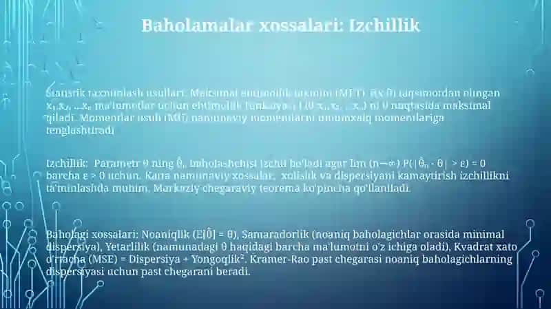 Statistika va statistik baho tushunchalari 3