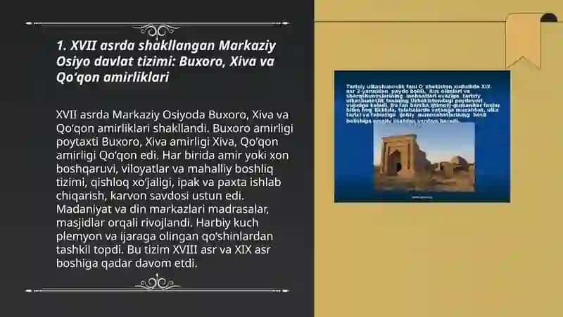 oʻzbekistonning davlatchilik tarixi (xvii asr davlatchiligidan yangi oʻzbekiston davlatchiligi 3