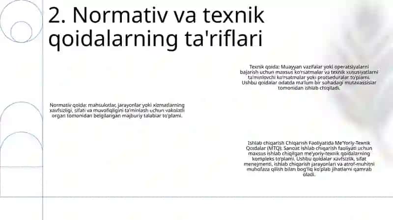 Ishlab Chiqarish Faoliyatida Me’Yoriy-Texnik Qoidalar 3