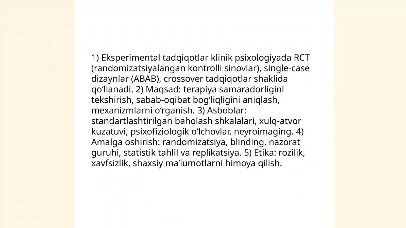 Zamonaviy psixologiya tarmoqlarida tadqiqot metodlarining qo'llanilishi 3