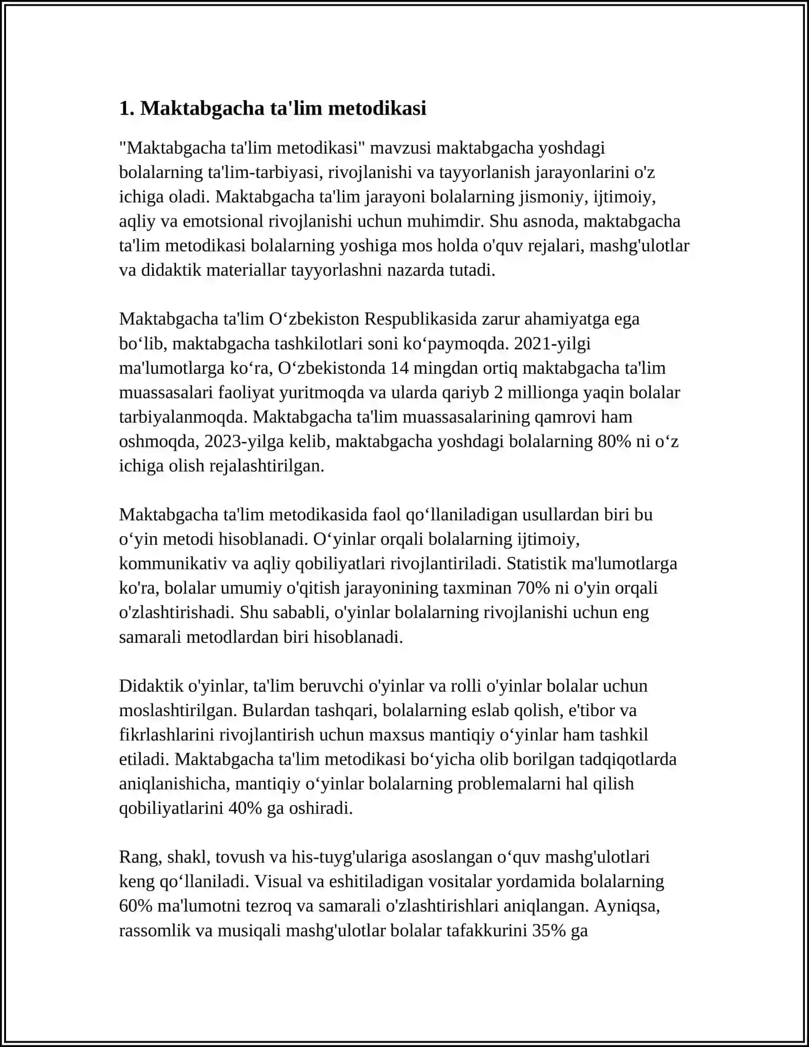 Maktabgacha ta'lim metodikasi 3