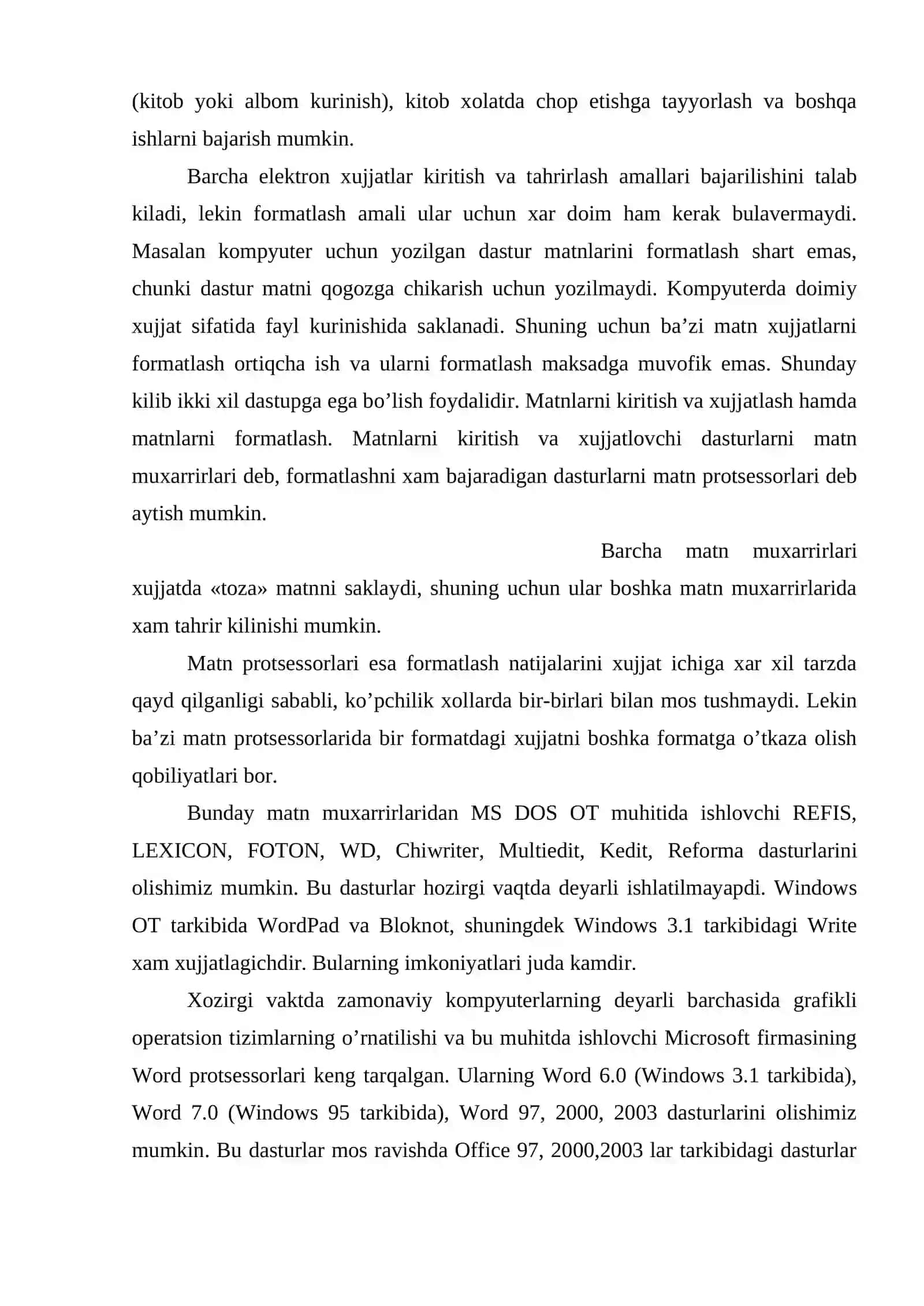 ZAMONAVIY MATN PROTSESSORLARI VA ULARNING IMKONIYATLARI. GIPERSSILKALA, RASMLAR VA MURAKKAB JADVALLAR BILAN ISHLASH 3