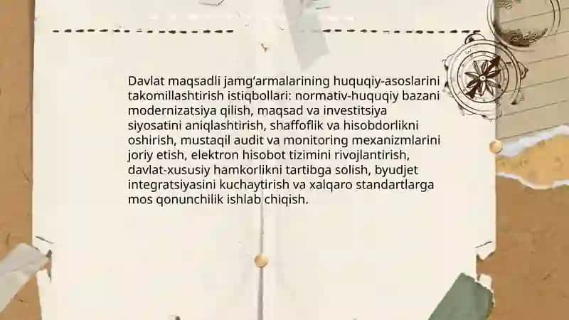 Davlat maqsadli jamgʻarmalari faoliyatining rivojlanish istiqbollari 3