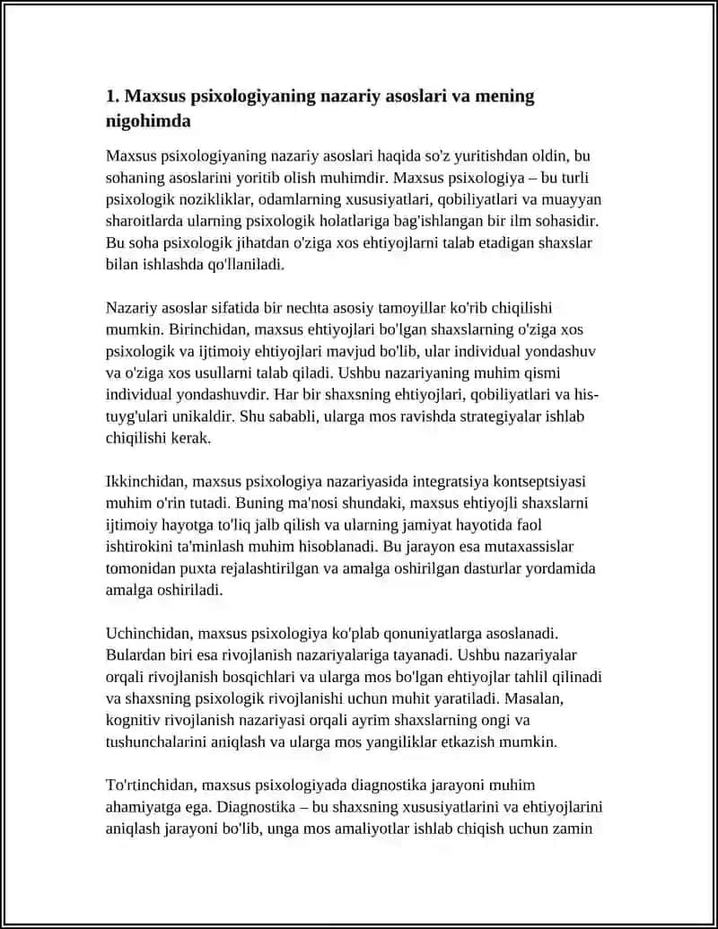 MAXSUS PSIXOLOGIYA MUAMMOLARI MENING NIGOHIMDA 3