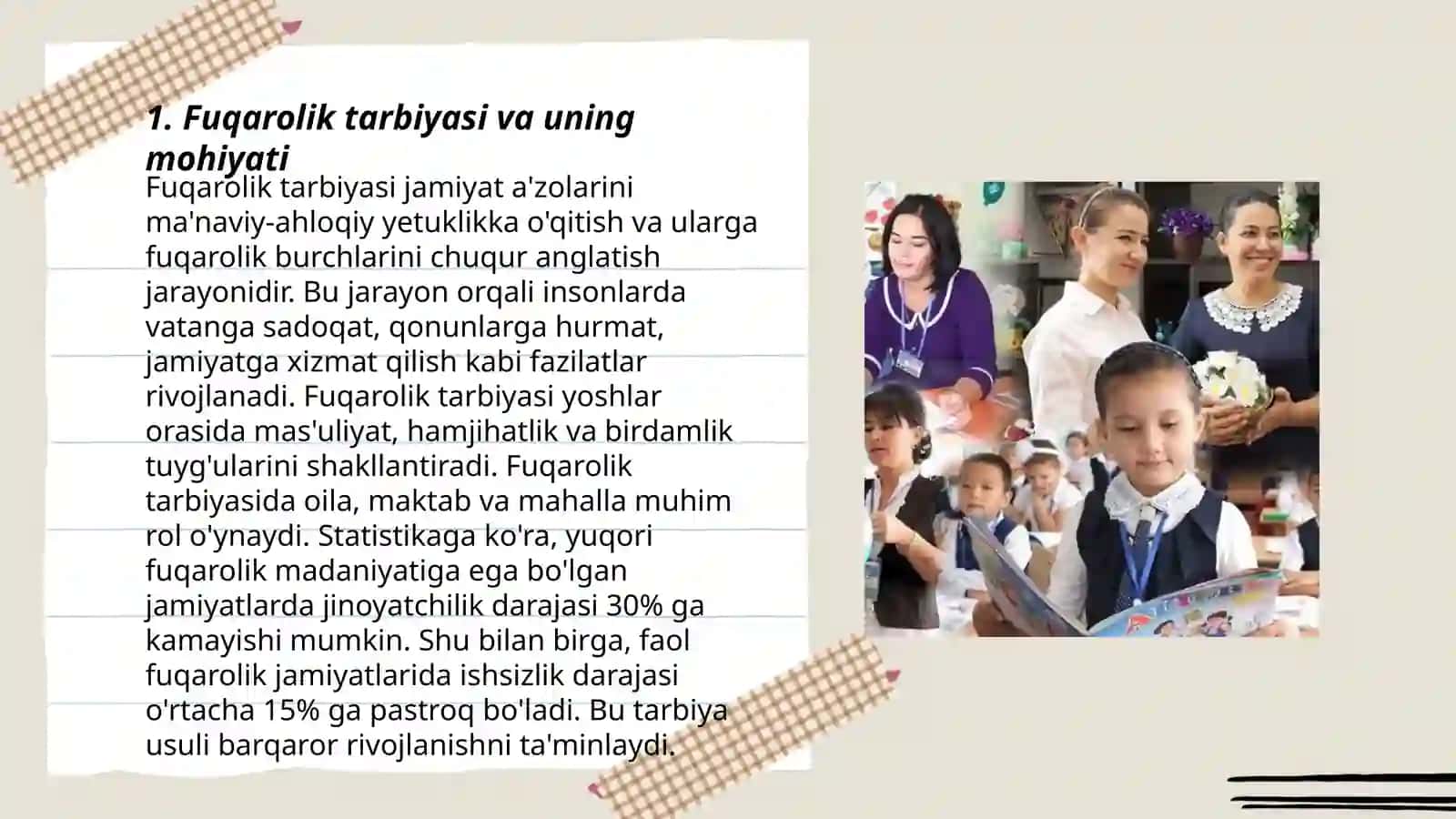 Fuqarolik tarbiyasi. Mafkuraviy tarbiya. Ma'naviy axloqiy tarbiya 3