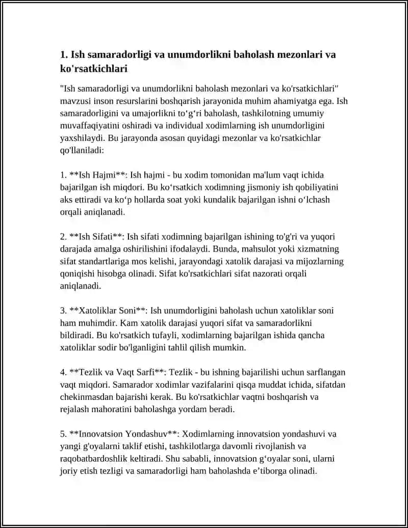 INSON RESURSLARINI BOSHQARISH JARAYONIDA ISH FAOLIYATINING SIFATI VA MIQDORINI BAHOLASH MUAMMOLARI 3