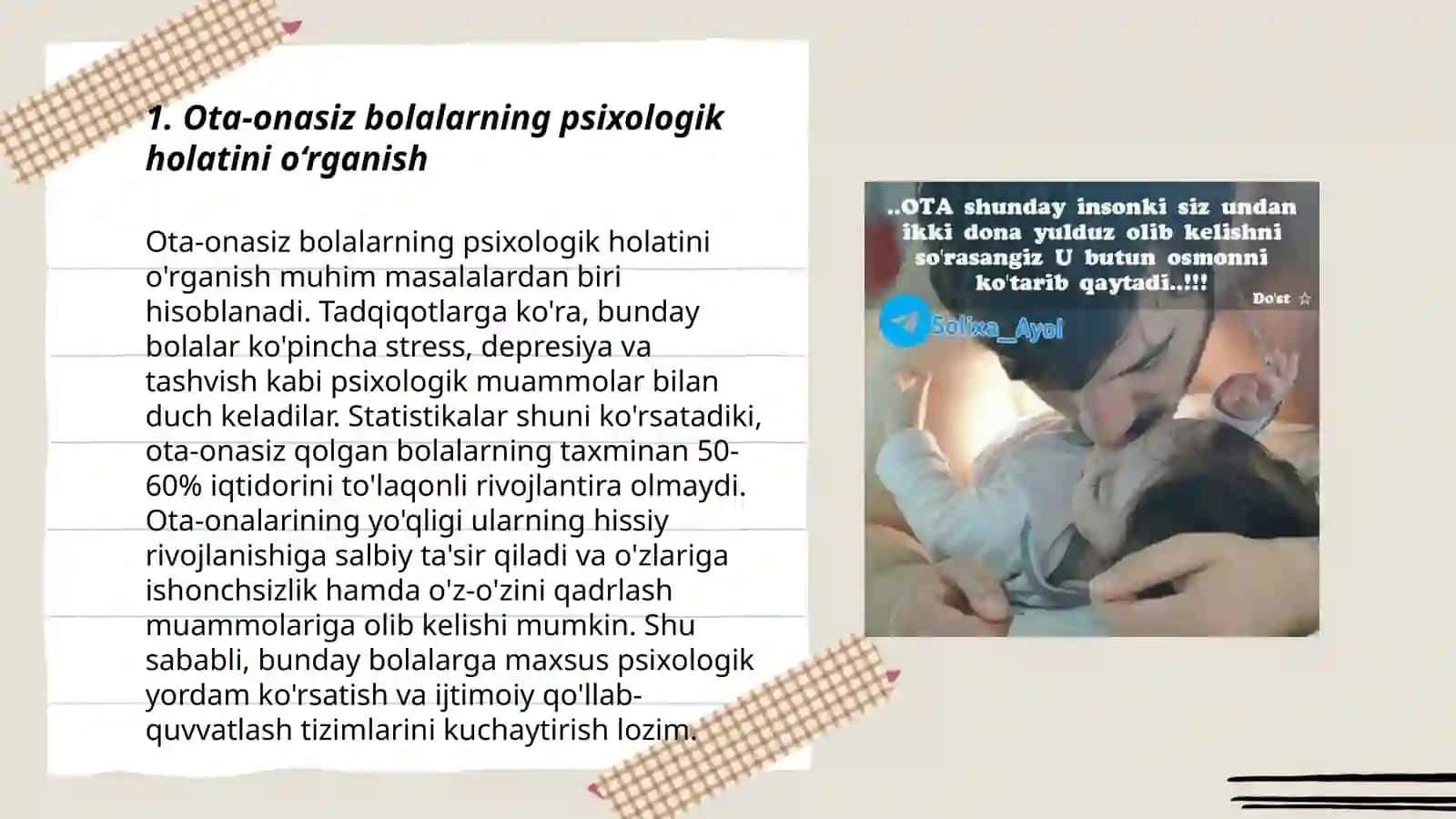 Ota ona qaramogʻida boʻlmagan bolalar bilan olib boriladigan ijtimoiy-pedagogik faoliyat 3
