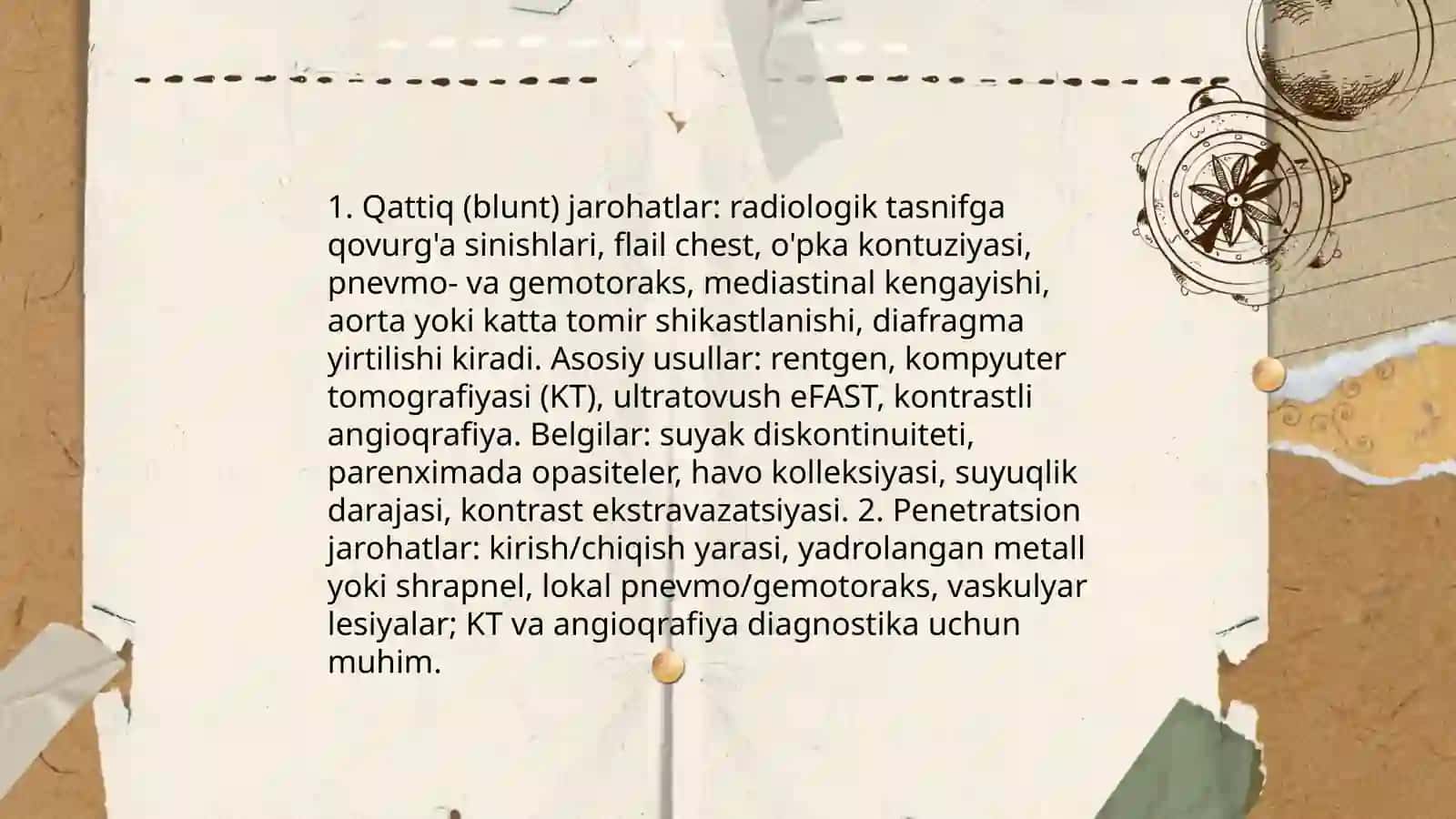 Kukrak kafasidagi jarohatlar va tekshirish usullari 3