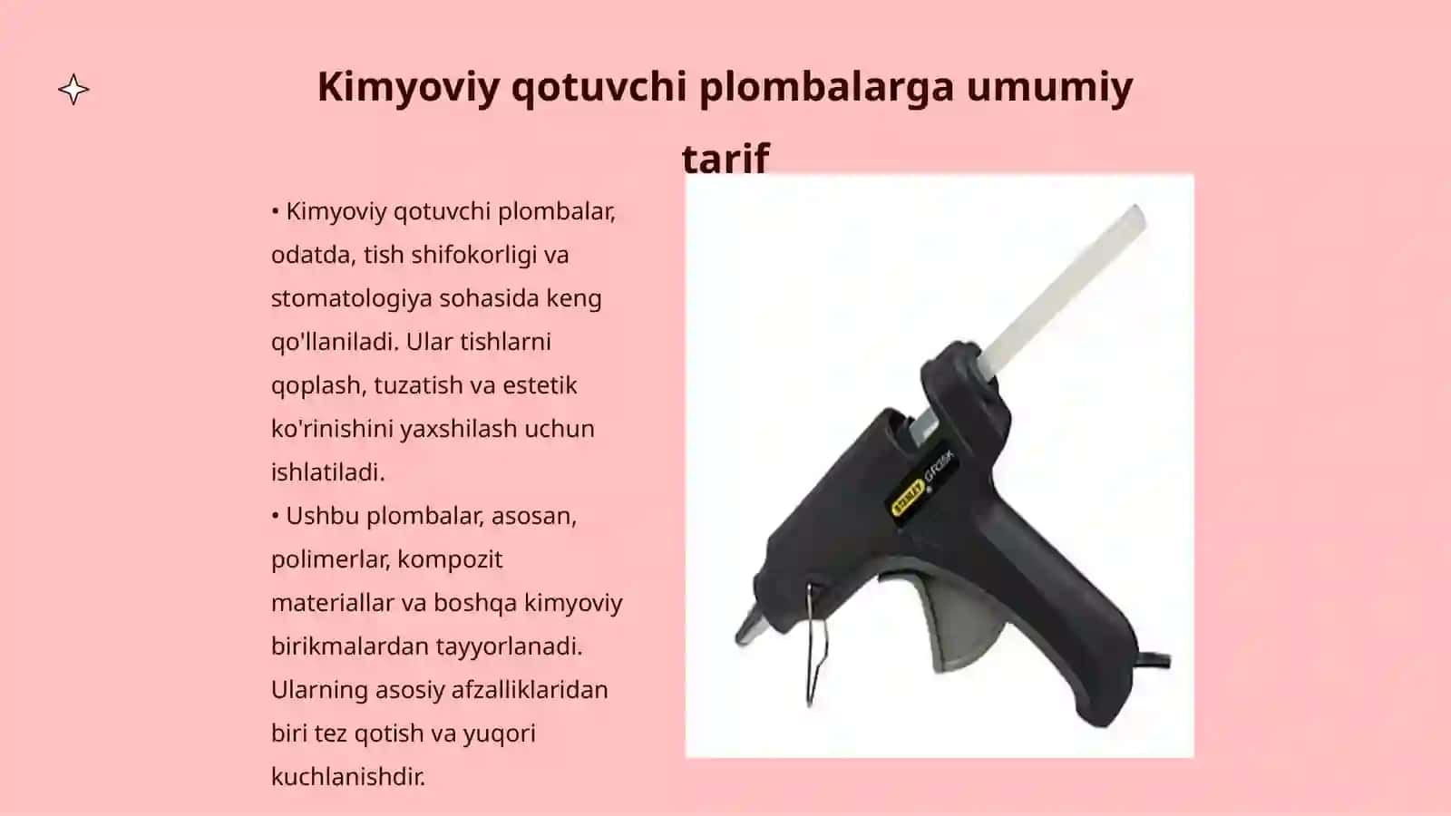 Kimyoviy qotuvchi va nur yordamida qotuvchi plombalar 3