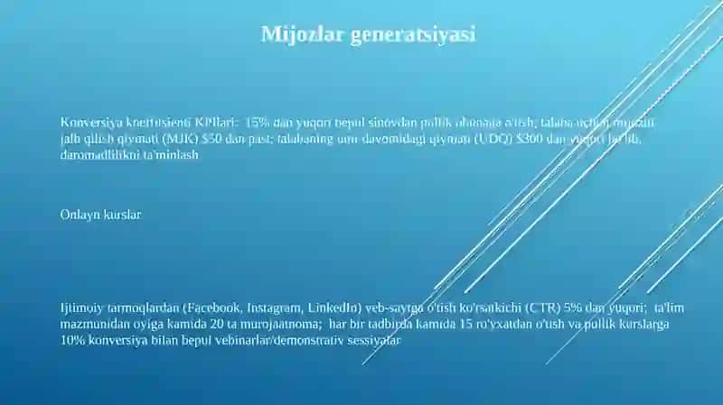 Taʼlimiy ijtimoiy kanalini KPI mezonlari 3