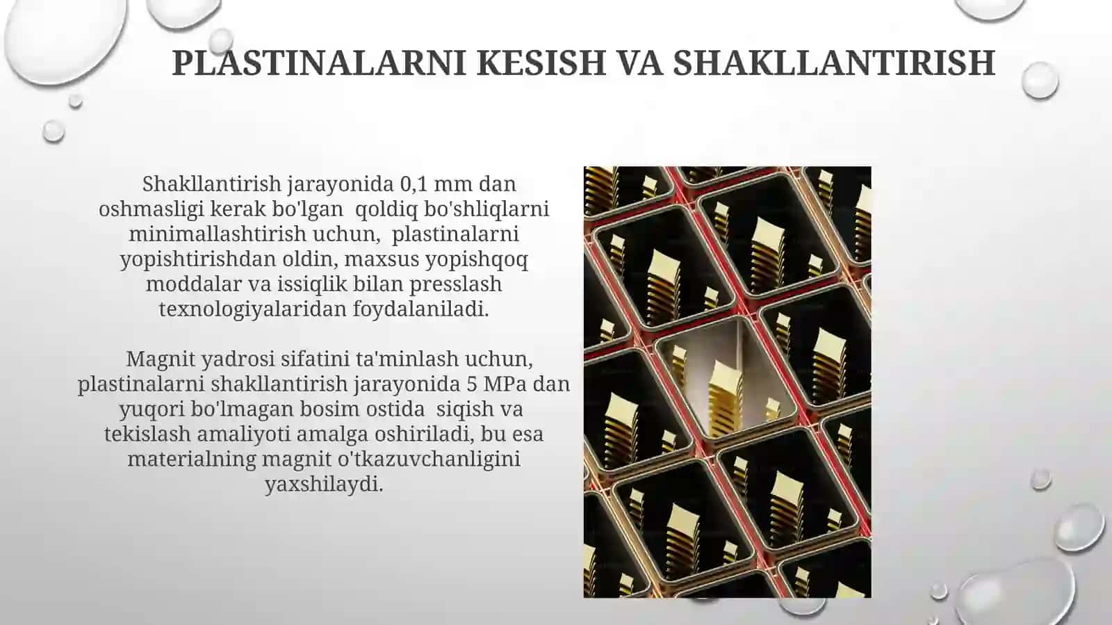 Alohidaplastinalardanyig‘iladiganmagnito‘zaklarnitayyorlashtexnologikketmaketligi 3