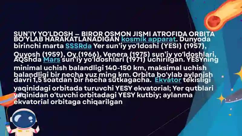 SUN’IY YO’LDOSHLAR 3
