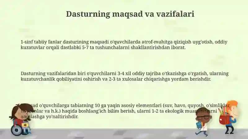 1-sinf “Tabiiy fanlar” dasturi va darsligi 3