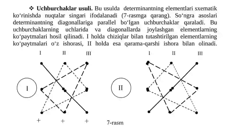 DETERMINANTLAR VA ULARNING XOSSALARI 3