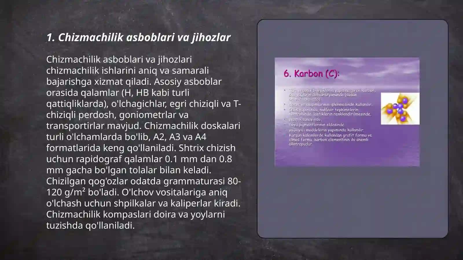 Chizmachilik asboblari va jihozlar 3